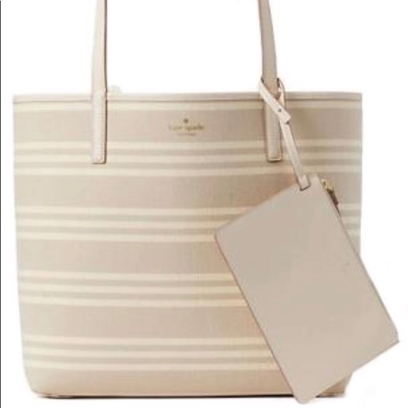 kate spade Handbags - Kate Spade Mya Fabric Stripe Tote Bag Purse NWT